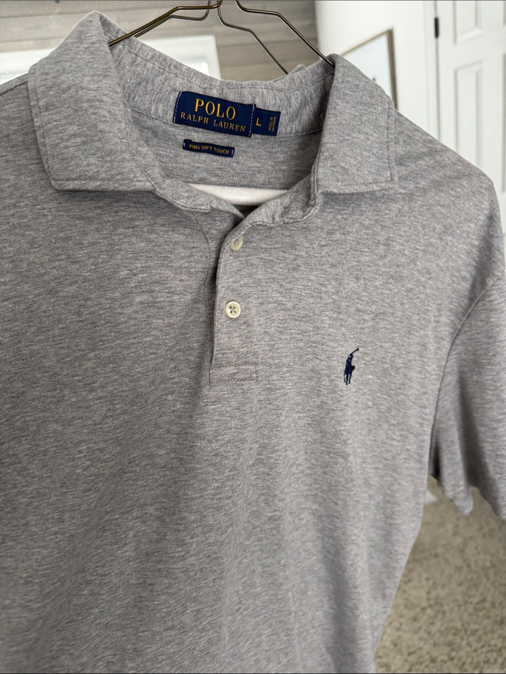 Polo by Ralph Lauren Gray Polo with Navy Pony Logo